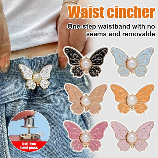 No-sew, no-nail butterfly adjustment buckle