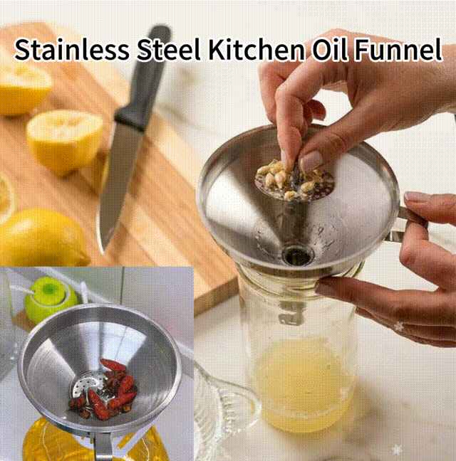 Stainless Steel Kitchen Oil Funnel(with filter)