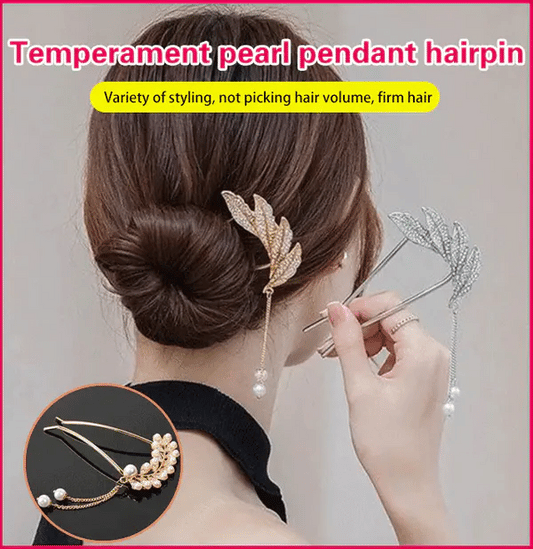 Elegant pearl pendant hairpin
