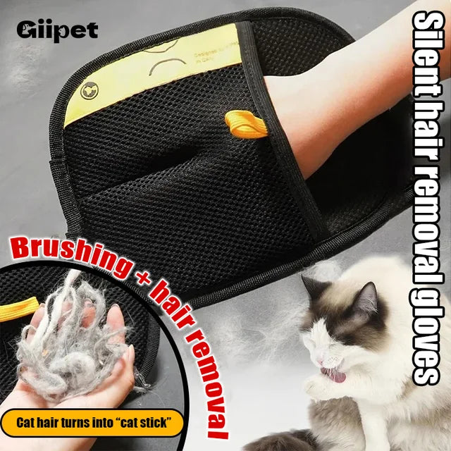 Two-way pet static hair removal gloves
