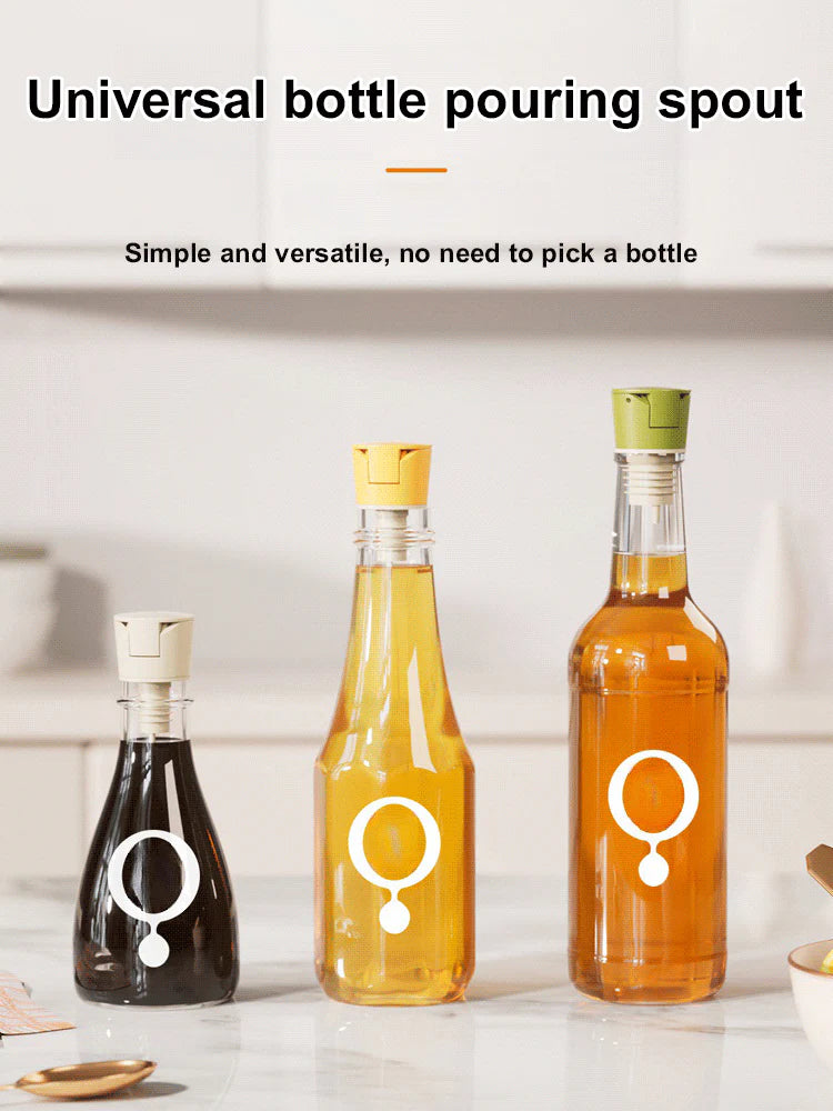 Automatic opening and closing of oil pouring bottle spout