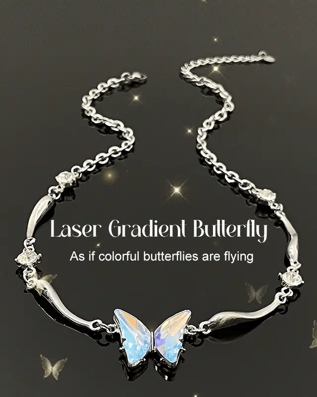 Colorful Gradient Butterfly Necklace