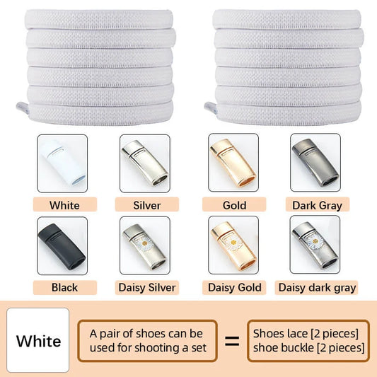 💖Elastic Shoelaces Magnetic Fashion Convenience Metal locking Lazy Laces💖