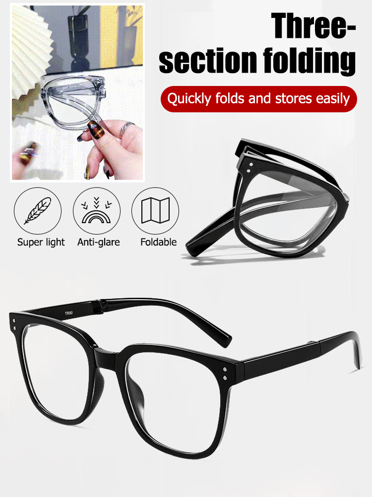 Folding anti-blue light reading glasses