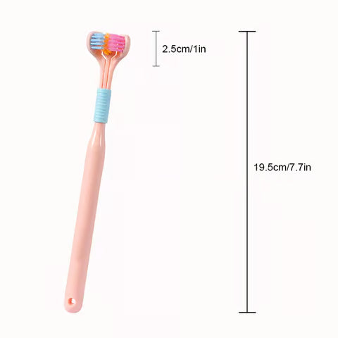 V-shaped Three-sided Toothbrush