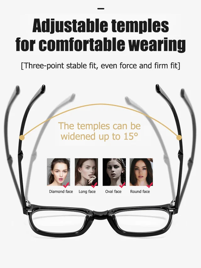 Folding anti-blue light reading glasses