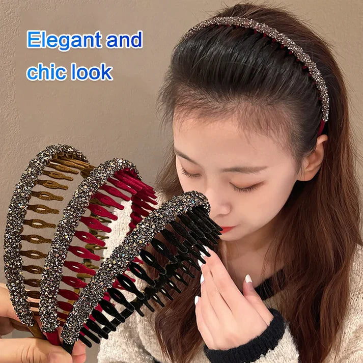 Rhinestone Flocked Hair Band