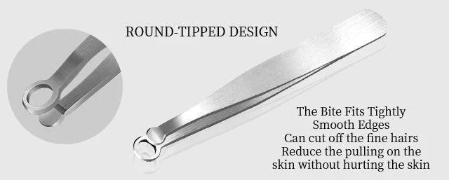 Multifunction Round-tipped Nose Hair Trimming Tweezers