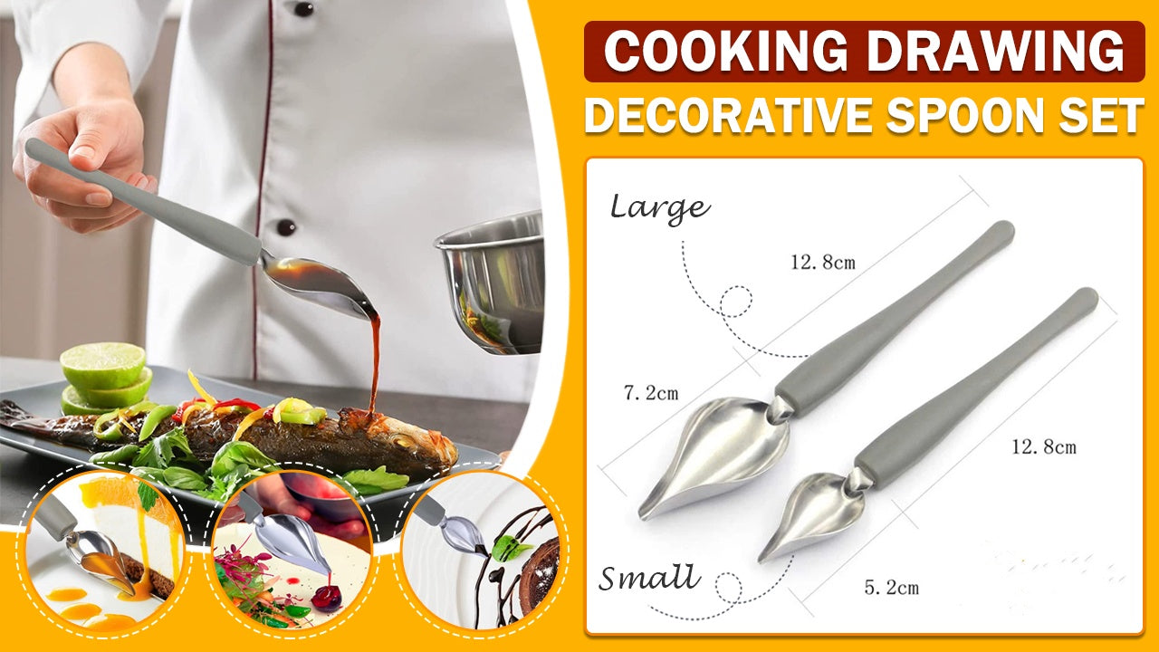 Cooking illustration decorative spoon set
