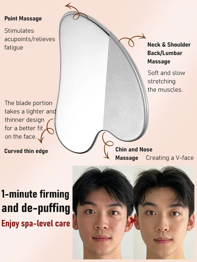 1-Minute Firming Supermodel Heart-Shaped Dolphin Metal Gua Sha Tool