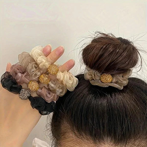 Rhinestone Mesh Hair Ties