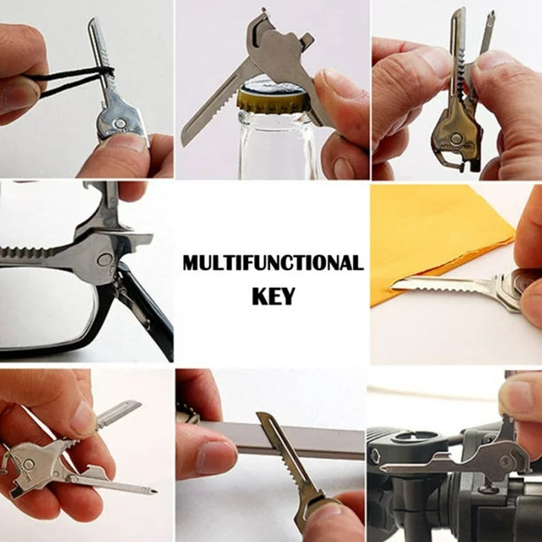 6 In 1 Multifunction Key Tool Bottle Opener Screwdriver Key Keychain Tool