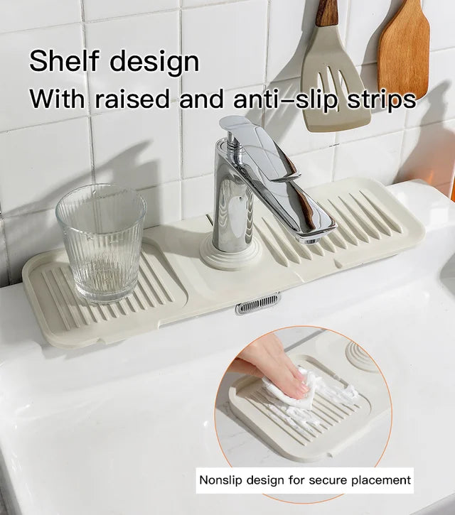 Splash-proof silicone tap water catcher mat