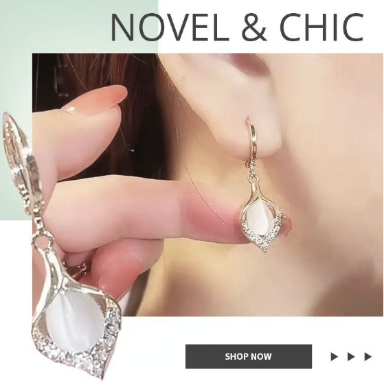 Shiny Cat Eye Earrings
