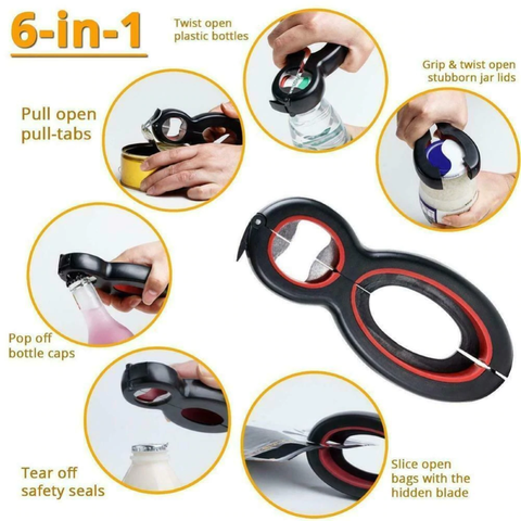 6 in 1 Multi Function Twist Bottle Opener