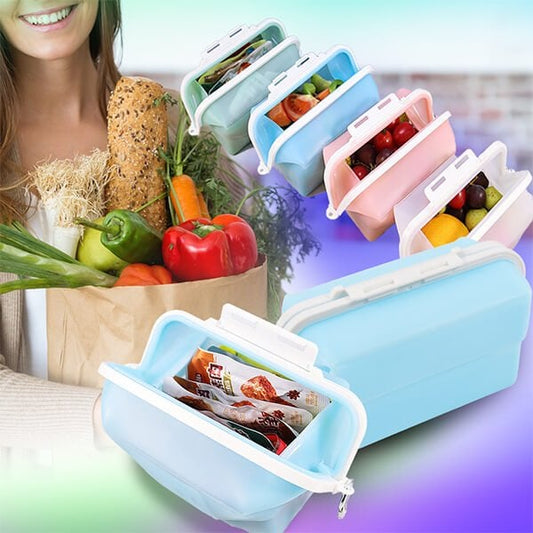 Silicone folding lunch box