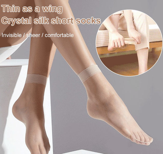 3 Pairs Women’s sheer crystal silk socks