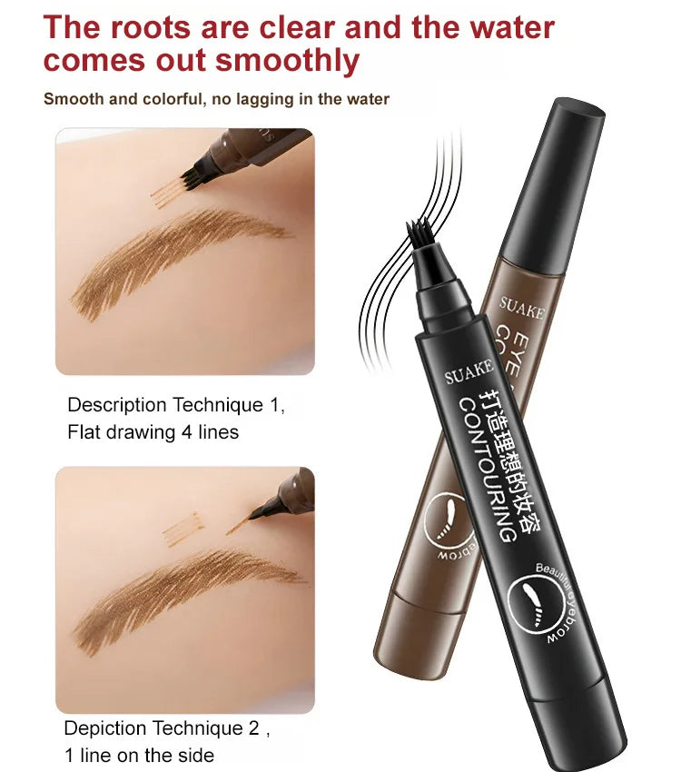 🎁Buy one get one free🎁Waterproof, sweat-proof and non-smudging four-pronged eyebrow pencil