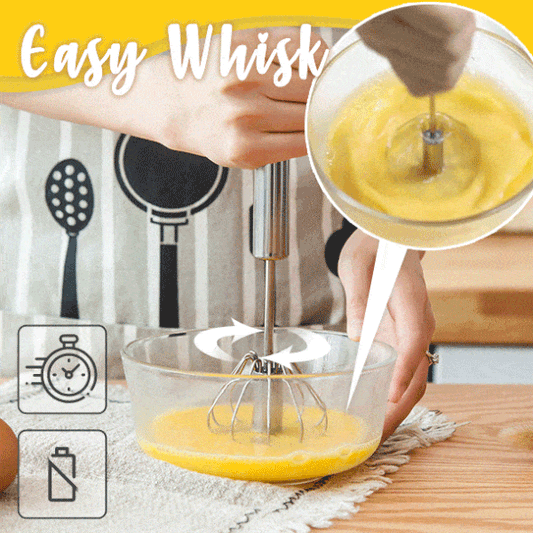 ✨Kicthen Hot Sale-Stainless Steel Semi-Automatic Whisk(Buy 1 Get 1 Free)