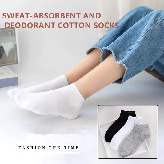 Sweat-absorbent and deodorant cotton socks for men and women (5 Pairs)