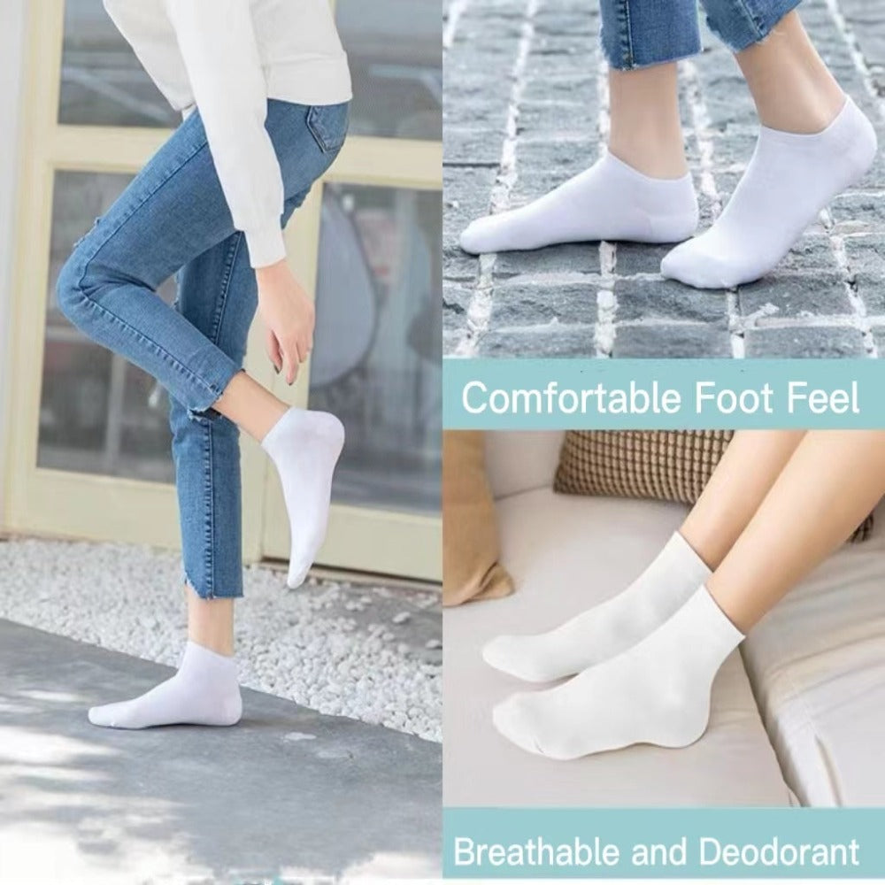 Quick Dry Simple Breathable Deodorant Cotton Socks (5Pairs)