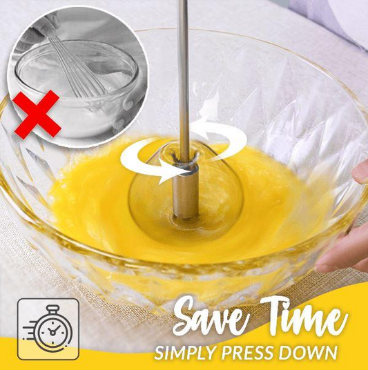 ✨Kicthen Hot Sale-Stainless Steel Semi-Automatic Whisk(Buy 1 Get 1 Free)