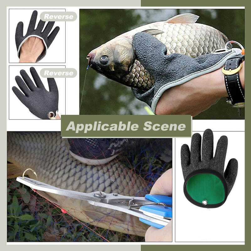 Fishing Catching Gloves Non-slip Fisherman Protect Hand🐟
